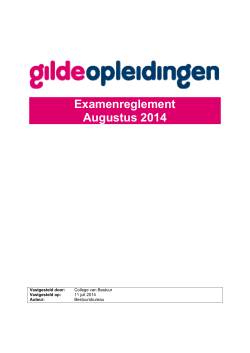 Examenreglement Augustus 2014