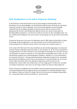 Dick Raaijmakers en de Johan Wagenaar Stichting
