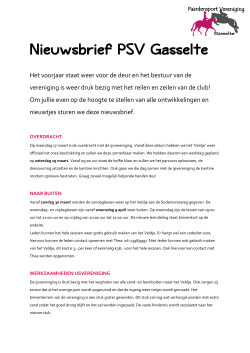 Nieuwsbrief PSV Gasselte