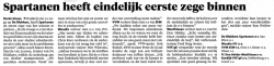 Spartanen heeft eindelĳk eerste zege binnen