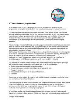 1 Werkweekend jongerenraad