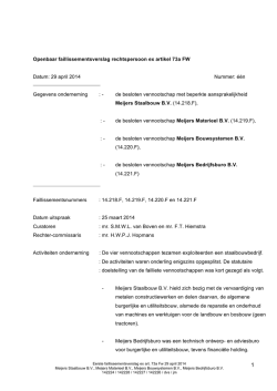 Eerste faillissementsverslag