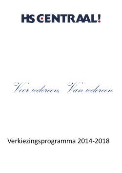 Verkiezingsprogramma 2014-2018