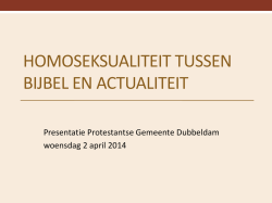 homoseksualiteit tussen bijbel en actualiteit