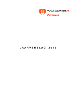 Jaarverslag 2013 - STICHTING PURMERENDSE VOEDSELBANK