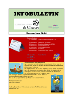 Infobulletin december 2014