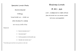 Speciale Lunch Deals - Restaurant See You See Me