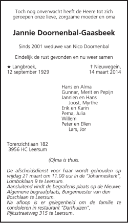 Jannie Doornenbal-Gaasbeek