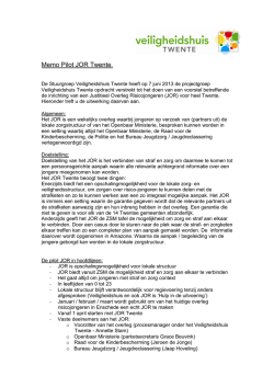 Informatie memo Pilot JOR Twente