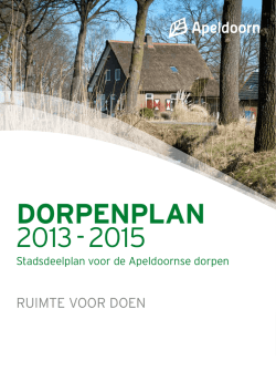 DORPENPLAN 2013 - 2015
