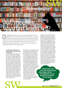 Juf, meester &hellip; waarom lezen wij?
