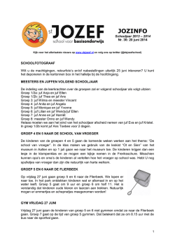 Jozinfo 36 ( vrijdag 20 juni 2014 )