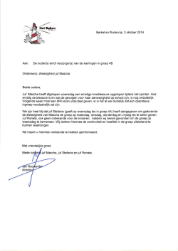 08. Afwezigheid juf Mascha groep 4B - 3 oktober 2014