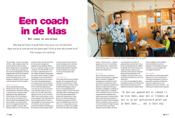 Artikel Een coach in de klas (Juf, mei 2014)