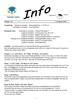info 10... 7 november 2014 - Saltoschool Cornelis Jetses