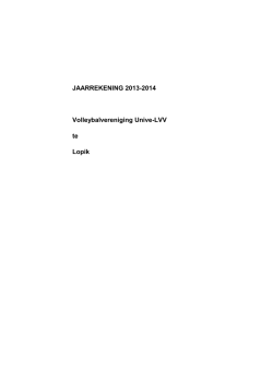 Jaarrekening en begroting - Univ&eacute;-LVV