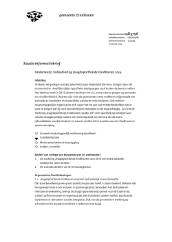 RIB Subsidiering Jeugdsportfonds Eindhoven 2014