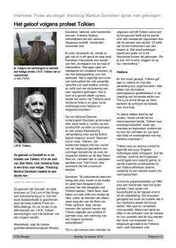 Het geloof volgens profeet Tolkien