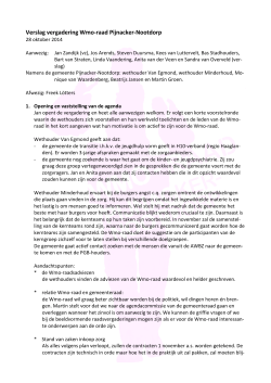 Het verslag van 28-10-2014 - WMO Raad Pijnacker Nootdorp