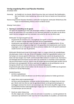Het verslag van 28-10-2014 - WMO Raad Pijnacker Nootdorp