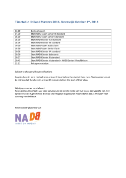 Timetable - Uitslagen NADB wedstrijden