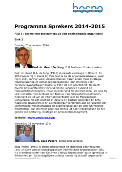 Programma Sprekers 2014-2015