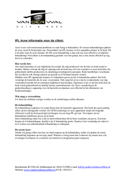 IPL Acne informatie voor de cli&euml;nt: