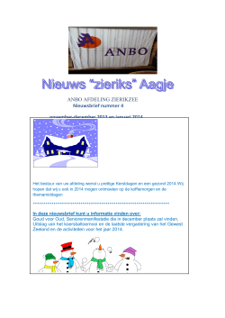 ANBO AFDELING ZIERIKZEE Nieuwsbrief nummer 4 november