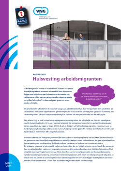 Huisvesting arbeidsmigranten - Vereniging van Nederlandse