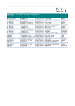 Speellijst Soulshine Connection 2014-2015