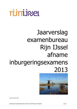 Jaarverslag examinering inburgeringsexamens roc Rijn IJssel