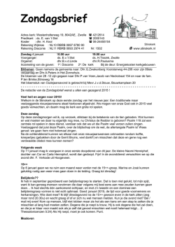 Zondagsbrief
