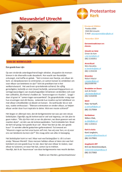 Nieuwsbrief Utrecht - Protestantse Kerk in Nederland