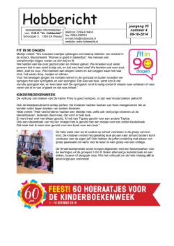Hobbericht nummer 4 / 09-10-2014