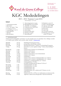 KGC Mededelingen - Karel de Grote College