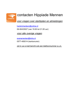 contacten Hippiade Mennen