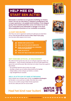 JiJ kunt ons helpen! Wat voor een actie Wil Je