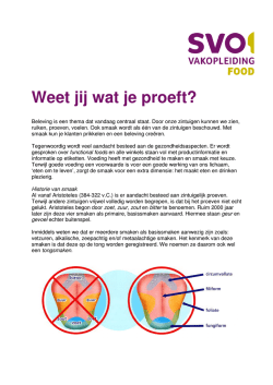 Weet jij wat je proeft?