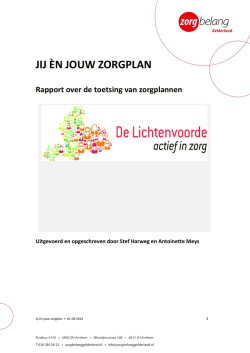 JIJ &Egrave;N JOUW ZORGPLAN