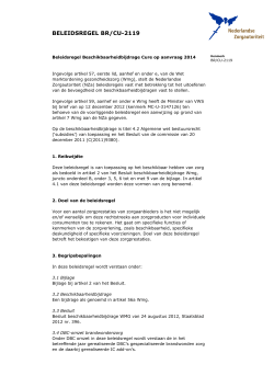 BELEIDSREGEL BR/CU-2119 - Nederlandse Zorgautoriteit