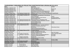jaaragenda cursussen en projecten kunstencentrum jerusalem 2014