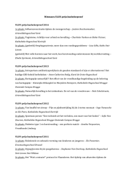 lijst winnaars VLOV-prijs bachelorproef