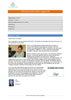 Infomania 2013-2014, uitgave 03 - VOBO Voortgezet Onderwijs Best