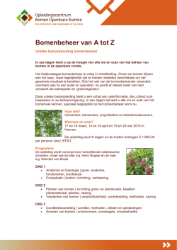 Download de Brochure - Opleidingscentrum Bomen Openbare Ruimte