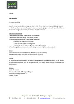 Job Titel Dierverzorger Functieomschrijving Je werkt in team