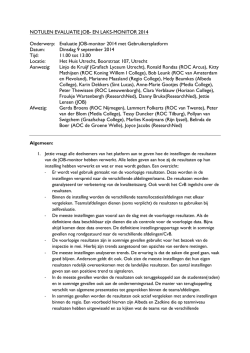 Evaluatie JOB-monitor 2014, dd. 9 september 2014 *nieuw
