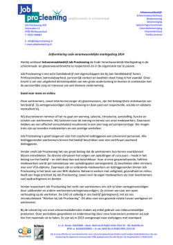 Job Procleaning v.o.f. - Verantwoordelijk marktgedrag