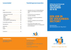 EEN JOB IN DE VEILIGHEIDS- SECTOR? - Sint