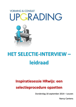 HET SELECTIE-INTERVIEW &ndash; leidraad