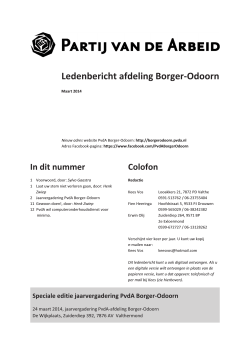 Ledenbericht maart 2014 - Borger-Odoorn
